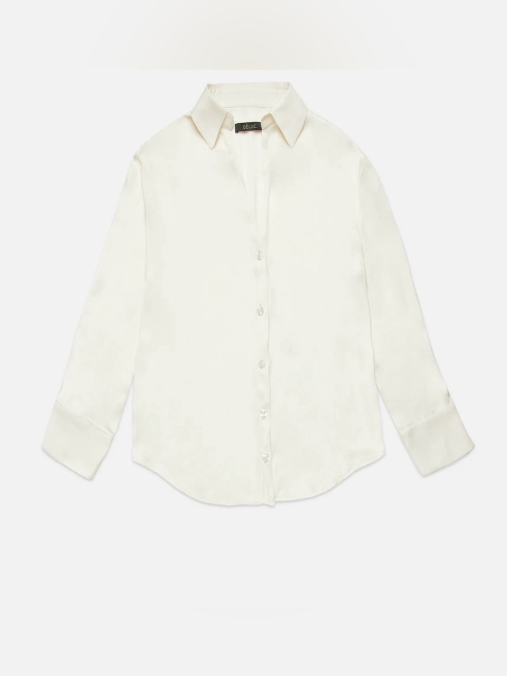 Deluc Cream Satin Button-Up Shirt